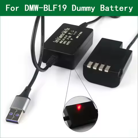 5V 2-4A USB To DMW-BLF19 DCC12 Dummy Battery For Panasonic DMC-GH3 DMC-GH4 DC-GH5 DC-G9 DC-GH5 II