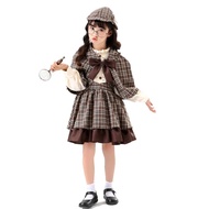 สไตล์อังกฤษ Sherlock Holmes นักสืบเครื่องแต่งกายชุดผ้าคลุมไหล่สําหรับเด็กและผู้ปกครองคอสเพลย์เสื้อผ้