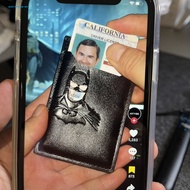 Quer_ Unique Gift for Men Superhero Face Cutout Wallet Superhero Face Id Wallet with Bat Eyes Cutout