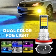 1X 12V&amp;24V Fog Lights Bulbs H8 H11 H3 H16 H7 Two-Color LED Car Light Auto 880 881 Fog Lamp Day Running Lights Bulb For Car Truck