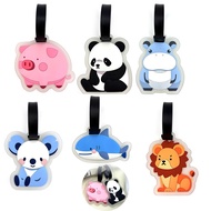 3D Luggage Tags for Travel Suitcase, hippo shark lion panda koala pig Name Tags Silicone Labels Suit