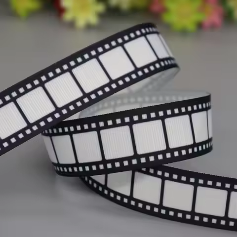 DHK 7/8'' 5yards Movie Film Printed Grosgrain Ribbon Accessories Headwear Decoration Collar DIY Sewi