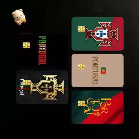 Portugal The Quinas Flag Credit Card HD Stickers Game Card Decal Small Chip Waterproof Sticker Gift