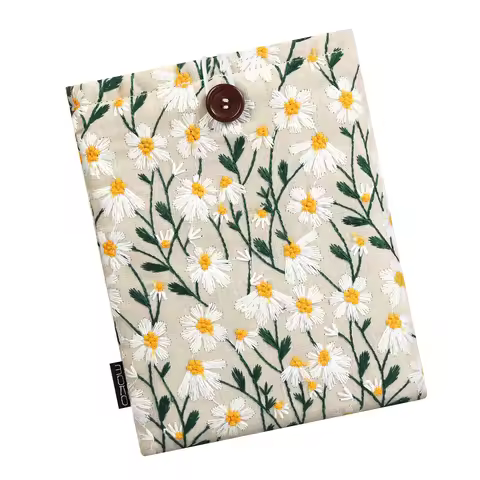 6-7" Kindle Pouch for Voyage/Kobo eReader,Embroidered Daisy Padded Sleeve Pouch for Kindle Paperwhit