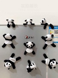 1入組卡通可愛熊貓磁貼冰箱貼小熊貓磁性毛絨玩具娃娃冰箱門裝飾