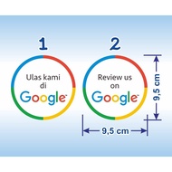 Round Sticker us on Review us on Google Sticker diameter 9.5 cm