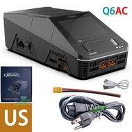 ชาร์จแบตเตอรี่ Q6AC ToolkitRC ช่อง 4 ชาร์จได้ 1-6S DC1000W AC400W XT60 15A ชาร์จได้ 4CH สำหรับรถบังค