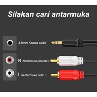 Terbaru Kabel Aux 1-2 Hitam Black 5M / Kabel Audio Speaker Hp Laptop