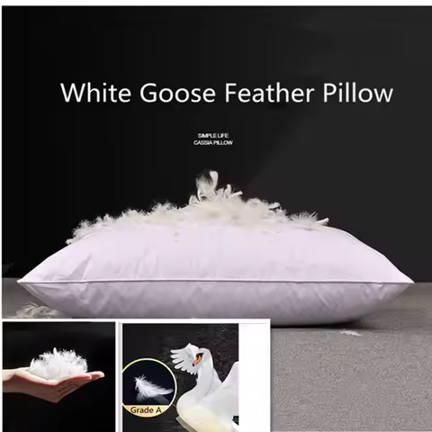 100% White Goose Feather Pillow Five-star Hotel Goose Feather Pillow Single Healthy Memory Pillow Or