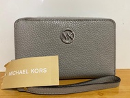 Michael Kors 荔枝皮 灰色 長銀包