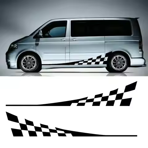 For VW TRANSPORTER T4 T5 T6 VAN GRAPHICS STICKERS DECALS CAMPER CHEQUER bv-057