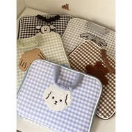 laptop bag 15.6 inch 14 inch 17 inch computer bag South Korea embroidered check cute cartoon laptop storage bag ins11/13 inch liner protective cover