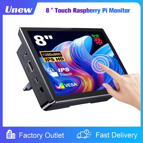 8 inch Pi Monitor 1280x800P 16:10 Widescreen Ratio HDMI Interface for Raspberry Pi DIY Projects Surv