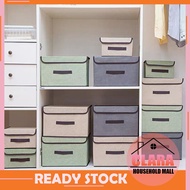[C.H.M] 2 In 1 Korean Storage Box / Dustproof Foldable Linen Cloth Storage Box Organizer