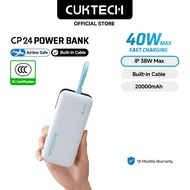 【3C  Certification】CUKTECH 20000mAh 40W Fast Charging Built-in Cable Powerbank iP 38W Max Xiaomi 33W