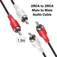 2RCA to 2RCA Male to Male Audio Cable RCA Audio Cable 1.5m for Home Theater DVD TV Amplifier CD Soundbox