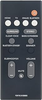 New FSR78 ZV28960 Replacement Remote Control fit for Yamaha Soundbar System ATS1060,ATS-1060,ATS1070,ATS-1070,YAS207,YAS-207,YASCU207,YAS-CU207,NSWSW42,NS-WSW42 Front Surround System ZV289600 FSR78