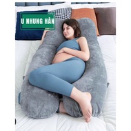 Genuine Zcare U-shaped pregnancy pillow reduces cramps with soft welded velvet fabric & 7D Thai cott