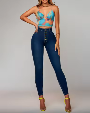 NEW 2023 woman High Waist Lifted Jeans Extremely slim waist to hip ratio Trousers jean pants