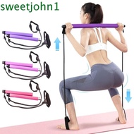 SWEETJOHN Pilates Sticks, Multifunctional With Ab Roller Pilates Bar Kit, Strength Training Workout Portable Adjustable Yoga Resistance Bands Gym