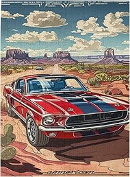 American Muscle Car Puzzles for Adults 500 Pieces,Challenging Brain Exercise,Featuring Classic Illus