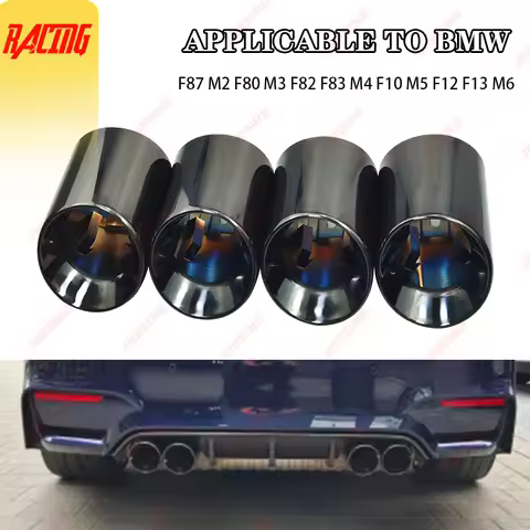 4 Piece Stainless Exhaust Tips Fit for BMW F87 M2 F80 M3 F82 F83 M4 F10 M5 F12 F13 M6 Car Accsesorie