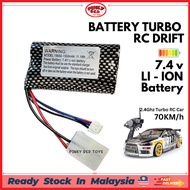 7.4V 1500mAh Li-ion Battery RECHARABLE for TURBO RC DRIFT CAR