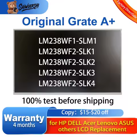 Original LM238WF1 SLM1 LM238WF2 SLK1 SLK2 SLK3 SLK4 23.8-inch IPS 30Pins For HP Lenovo Acer ASUS Del