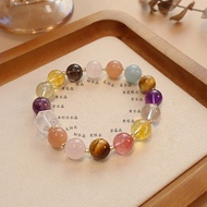 10MM Gelang Kristal Asli Berbilang Permata Gelang Manik Fortune Gelang Mata Harimau Batu Amethyst Me