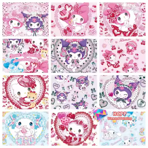 2026 New Kulomi My Melody Diamond Painting Kit Square Round Diamond 5D DIY Mosaic Handmade Art Uniqu