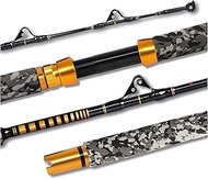 Fiblink 1-Piece Saltwater Offshore Trolling Rod 6-Feet Big Game Rod Conventional Boat Fishing Pole (