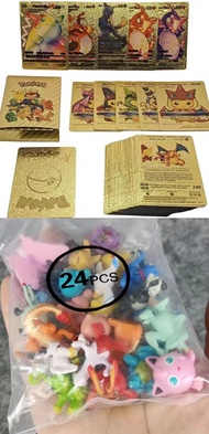 【จัดส่งจากกรุงเทพฯ】55 ชิ้น/เซ็ต Pokemon Card Metal Gold Vmax GX Energy Card Charizard Pikachu 💥Pokemon Model 1 Pack ประกอบด้วย 24 Unique Assorted Item 💥 Rare Collection Battle Trainer Card Kids Toy Gift