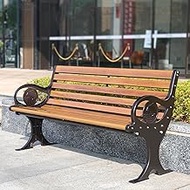 Garden Bench Outdoor, Patio Metal Bench Seat, Park Bench with Slatted Seat, Hold Up to 300kg/661 Lbs