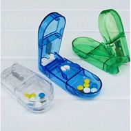 Medicine Pill Case Tablet Cutter with Safe Storage Compartment Box