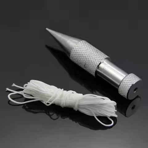 New Bricklayers Straight Silverline Plumb Bob + 15FT Line Hand DIY Tools Silver Bricklayers Straight