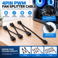 CRAFTMX PWM Fan Splitter Cable, 4Pin Multi-fan PC Fan Extension Cable, Practical Universal Y Splitte