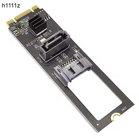 NVME to Dual SATA Riser Card M.2 NVME TO SATA3.0 6G Controller M.2 Key-M PCIE NVME to SATA Hard Disk
