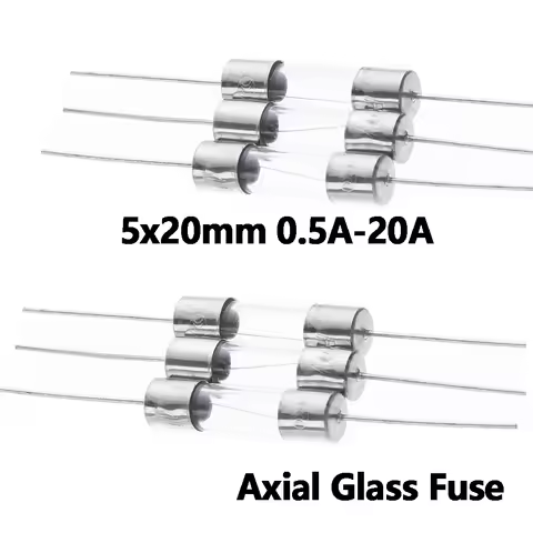 10PCS 5x20mm 0.5A-20A 0.5A/1A/2A/3A/3.15A/4 0.5A-25A Axial Glass Fuse Fast Slow Blow 250V With Lead 