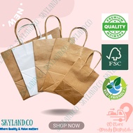 Kraft Paper Bags | FSC-Certified Twisted Handle Bag | Retail Bag | 150gsm Bag | White Goodie Bag|
