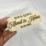 PLAT KECIL MAS KAHWIN HANTARAN IJAB QABUL KAYU/ACRYLIC