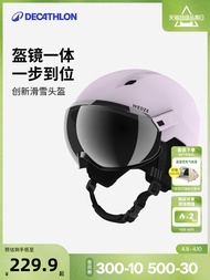 หมวกกันน็อคสกี Decathlon In-Mold HD Clear Innovation Ski Helmet Goggles Integrated OVWT สำหรับผู้ชาย