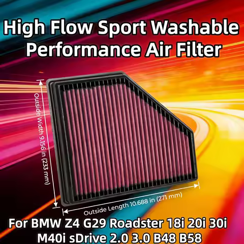For BMW Z4 G29 Roadster 18i 20i 30i M40i sDrive 2.0 3.0 B48 B58 High Flow Sport Washable Performance