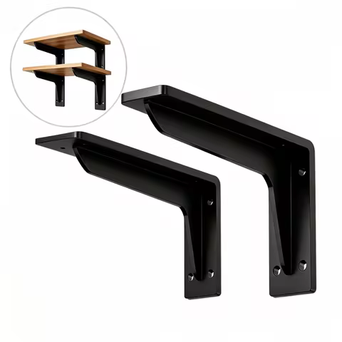 Heavy Floating Shelf Bracket L Shape Hidden Wall Mount Steel Industrial Shelf Support for Book Displ