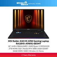 MSI Raider A18 HX A9WIG 085 (18" UHD+(3840x2400)/AMD Ryzen 9 9955HX3D/64GB (32X2) DDR5/2TB NVME SSD/