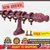 OSAKA Wooden Curtain Rod / Kayu Langsir / 4 Feet / 5 Feet / 6 Feet / 7 Feet / 8 Feet / 9 Feet / 10 F