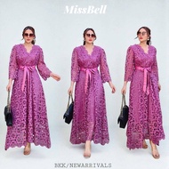 Missbell Freesize Long dress  (ZARA) เนื้อผ้าฉลุลูกไม้เนื้อนิ่ม  มีซับในทั้งตัวจร้า สวยไฮโซดูแพงสุดๆ