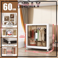 B.I.Y Stackable Wardrobe Cabinet Storage with Transparent Dual Door | Large Capacity | Almari Baju P