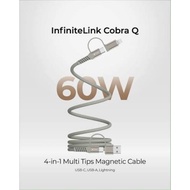 MAZER INFINITE LINK COBRA Q MAGNETIC ORGANIZER 4-IN-1 CABLE