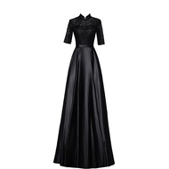 Black Half Sleeve Bridesmaid Dress/ gaun simple hitam/ gaun bridesmaid hitam