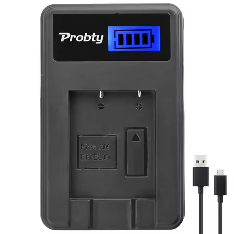 Probty EN-EL19 EN EL19 ENEL19 LCD USB Charger for Nikon Coolpix S32 S33 S100 S3100 S3200 S3300 S3500